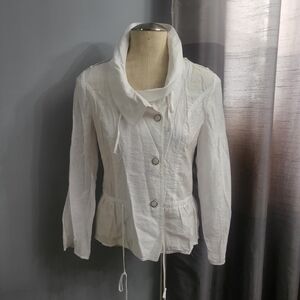 Elegant White Women's Suit Jacket